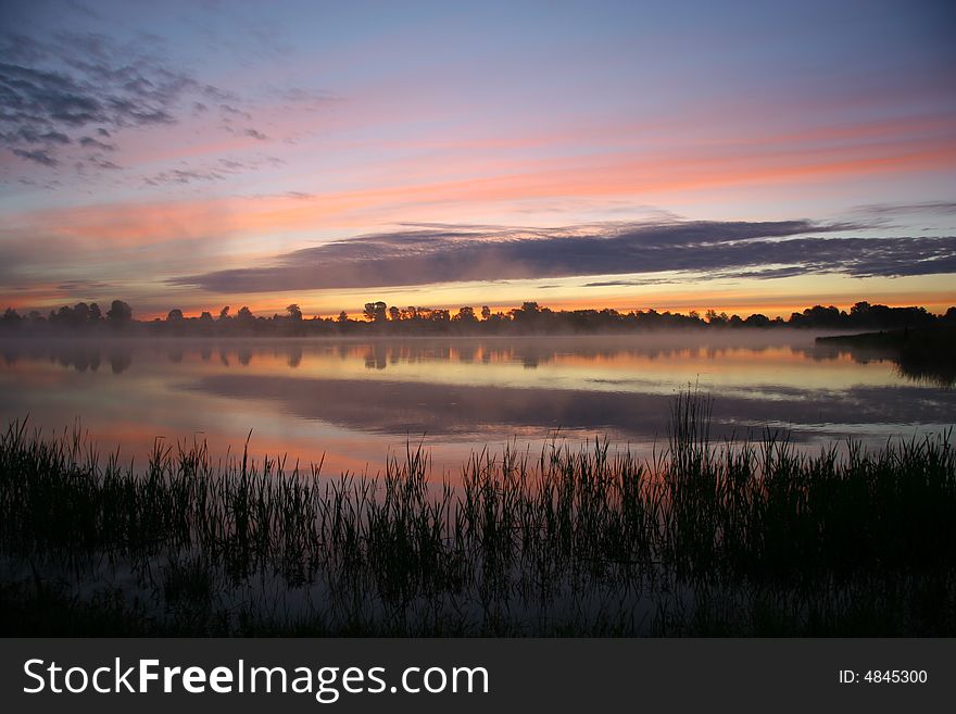 The beautifull lake landscape in Belarus. The beautifull lake landscape in Belarus