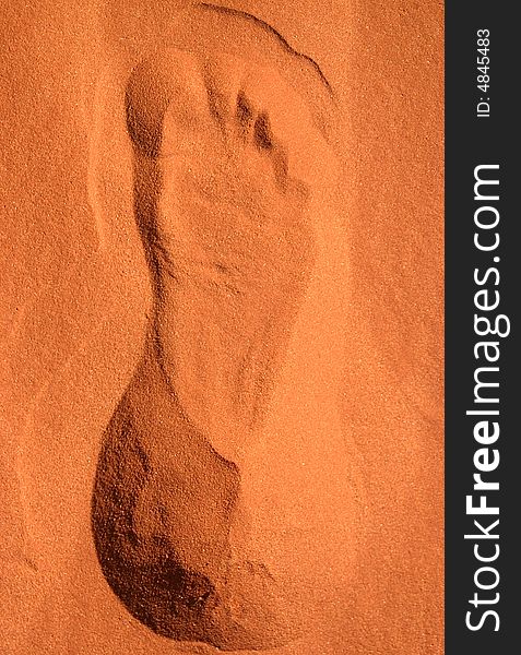 Footprint In A Red Sand