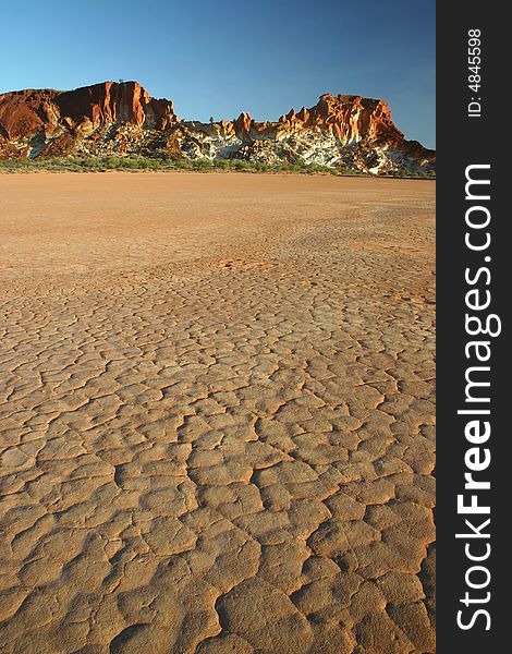 Parched grounds with famous rocky range . Rainbow valley, Southern Northern Territory, Australia. Parched grounds with famous rocky range . Rainbow valley, Southern Northern Territory, Australia