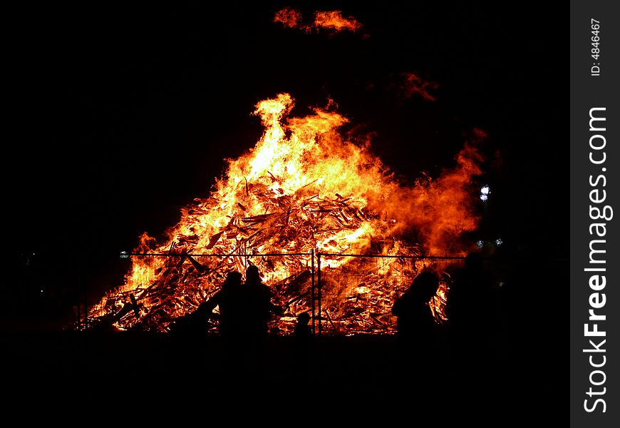 Big bonfire with huge flames. Big bonfire with huge flames