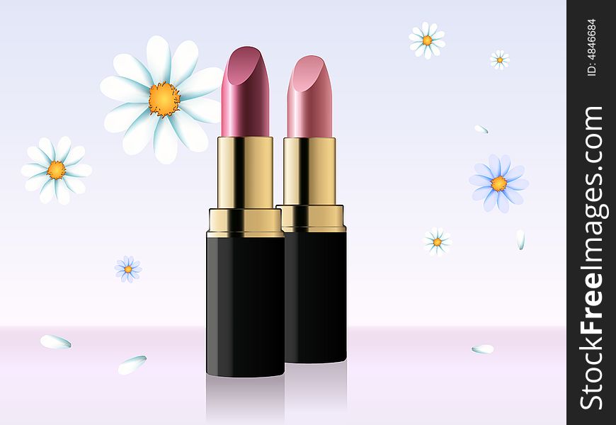 Lipsticks and flowers