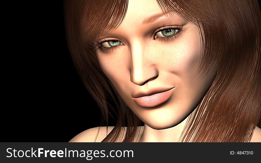Cgi render of beautiful female. Cgi render of beautiful female
