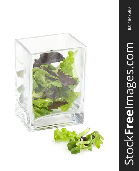 Fresh lettuce in a vase; healthy diet