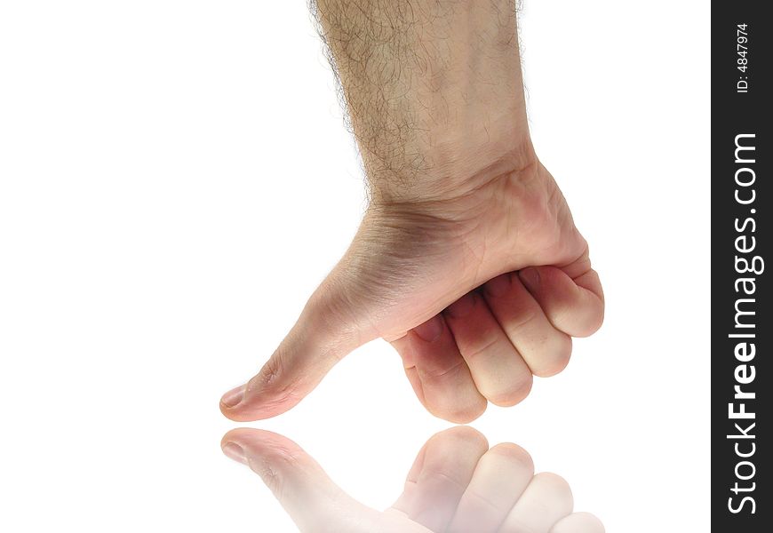 Hand fingers sign isolated on white background