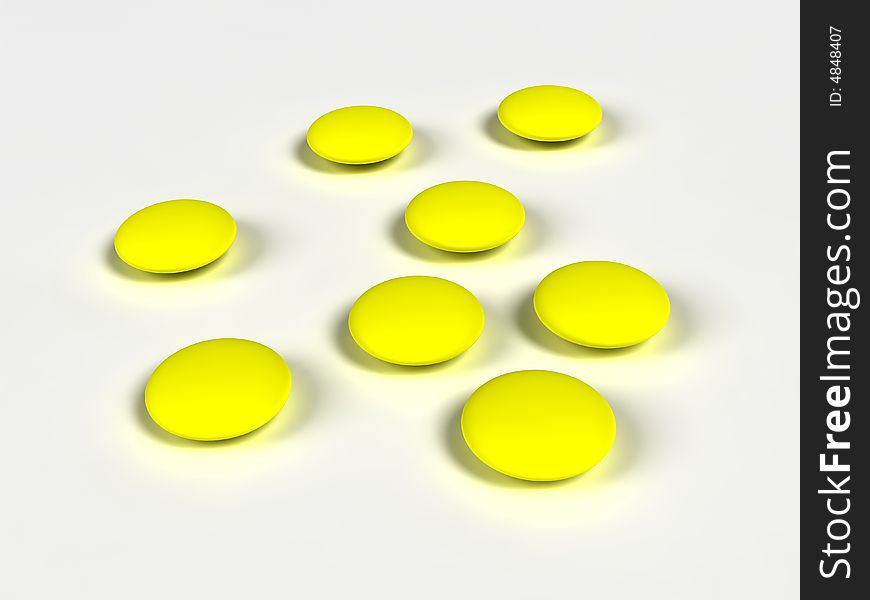 Isolated pills with white background