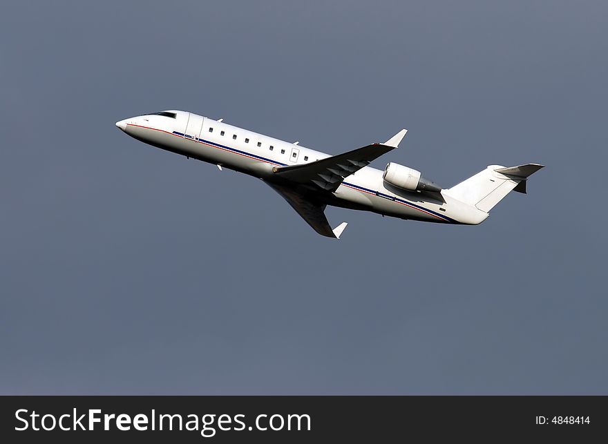 Regional passenger airplane taking off