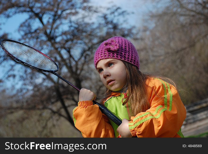 Young badminton player