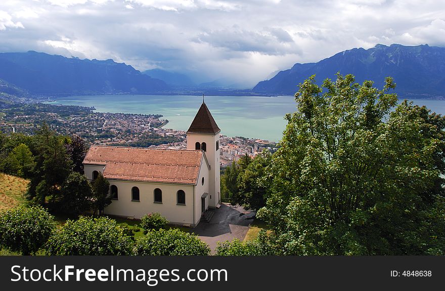 Ancient church in the Switzerlandï¼Œbeside Geneva lake.