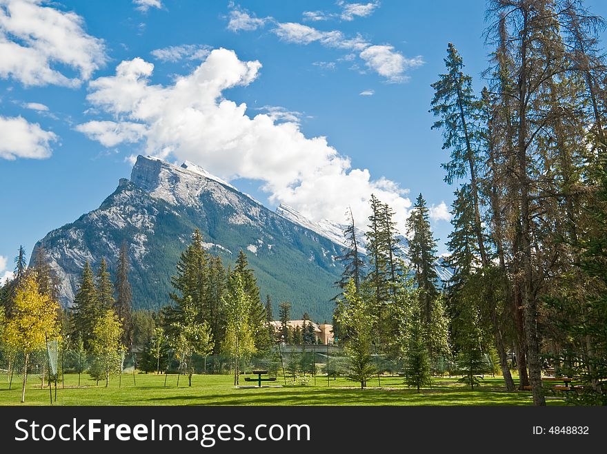 Banff Natural Park, Canada. Mount and trees.