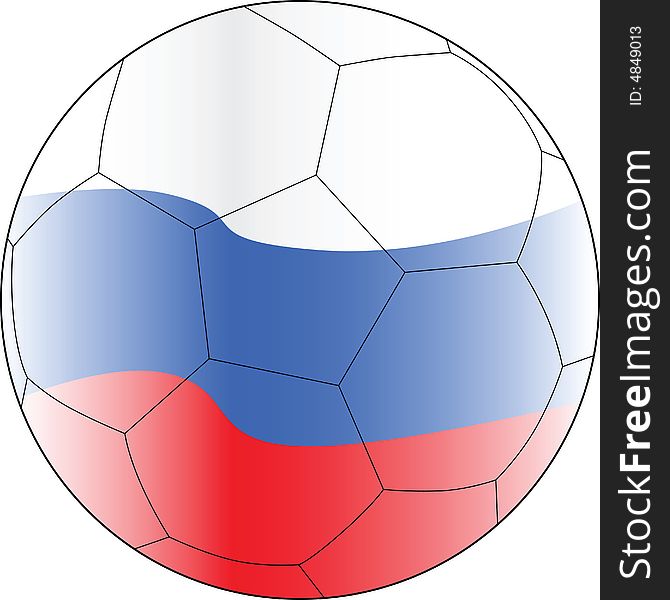 Soccer vector ball with russia flag. Soccer vector ball with russia flag