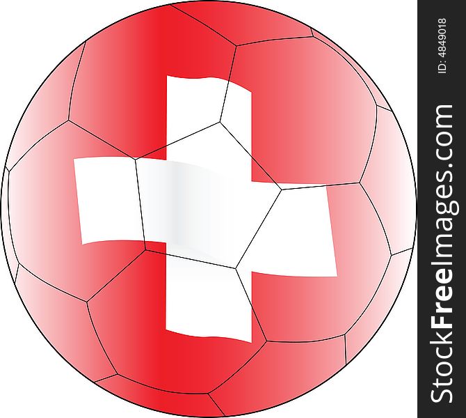 Soccer vector ball with switzerland flag. Soccer vector ball with switzerland flag