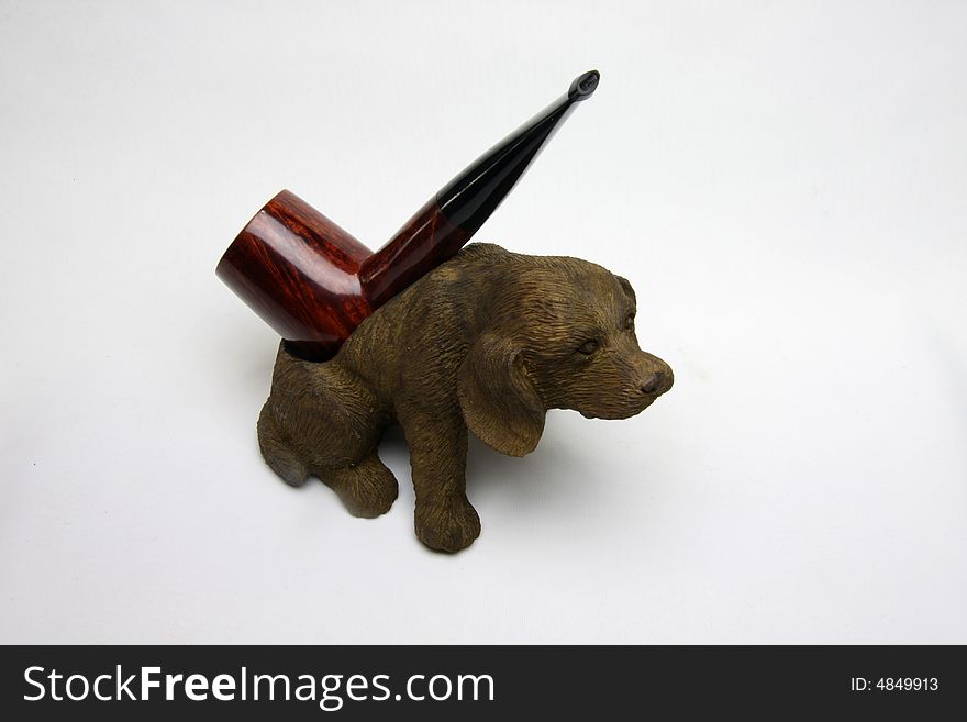 An tobacco pipe on white background.