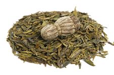 Aromatic Green Tea Leaves Royalty Free Stock Images Aromatic Green Tea Leaves Royalty Free Stock Images