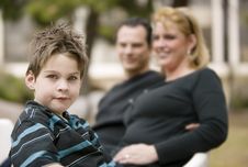 Little Boy With His Mom And Dad Royalty Free Stock Photography