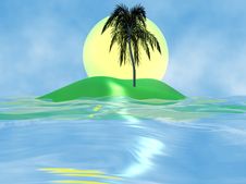 Island With A Palm Tree Royalty Free Stock Images Island With A Palm Tree Royalty Free Stock Images