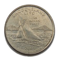 Rhode Island US Quarter Dollar Stock Photo