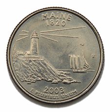 Maine US Quarter Dollar Stock Photos Maine US Quarter Dollar Stock Photos