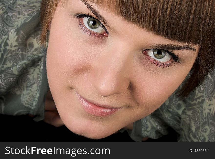 Portrait of beautiful women looking up close-up