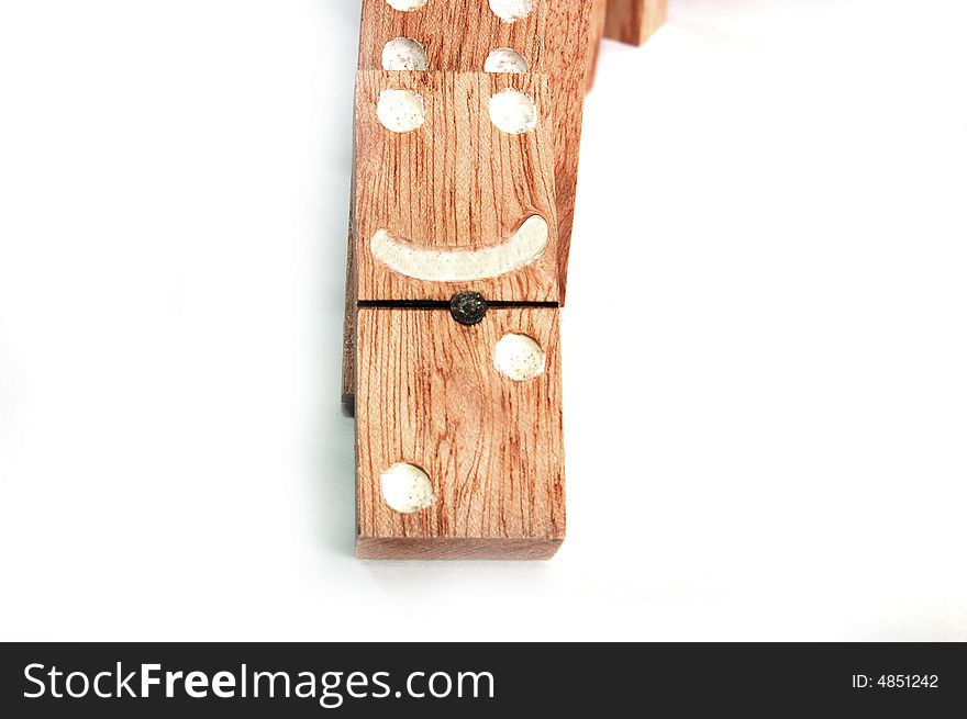 Image of a funny smiling domino block