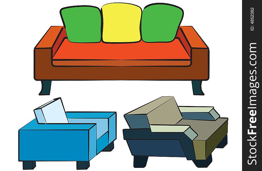 Different sofa designs double and one person seats. Different sofa designs double and one person seats