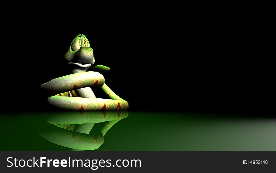 Cgi 3d render of toon snake part of collection. Cgi 3d render of toon snake part of collection