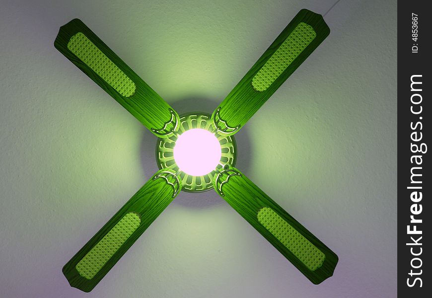 Big, green ventilator in a livingroom