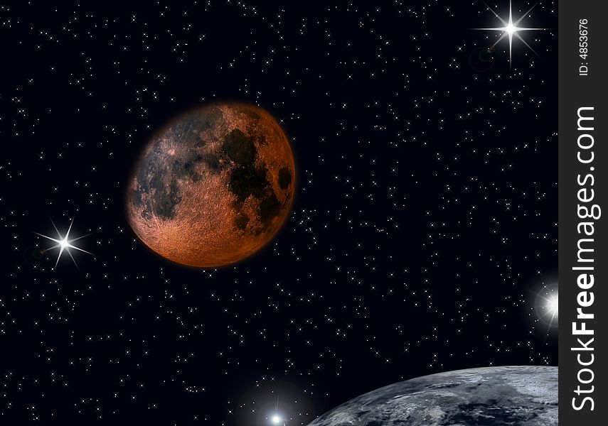 3d rendering of the moon. 3d rendering of the moon