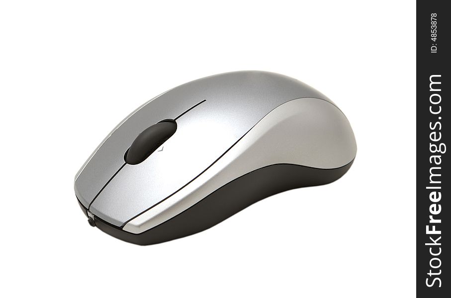 Stylish laptop optical wheel mouse over white
