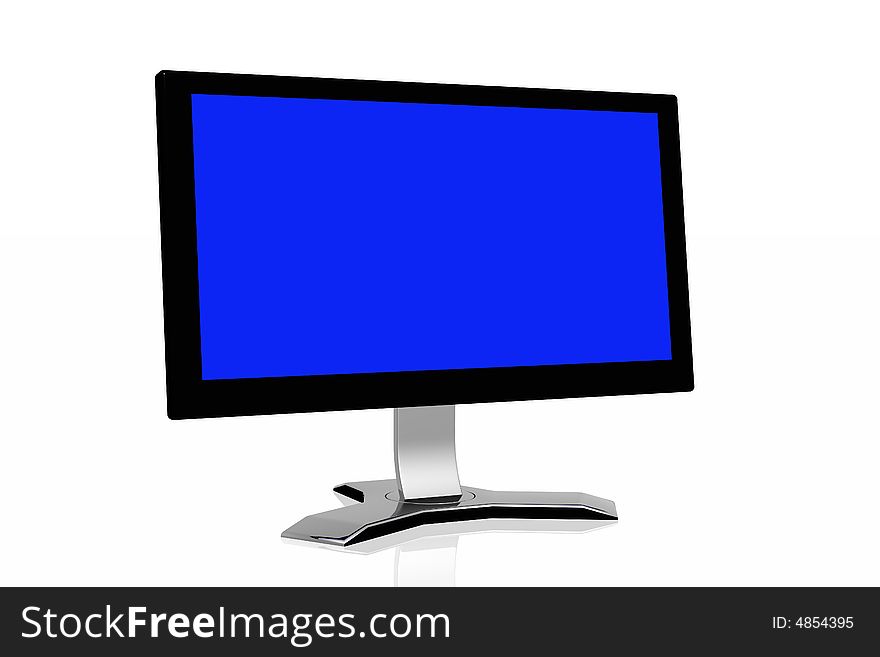 3d monitor isolated in white background