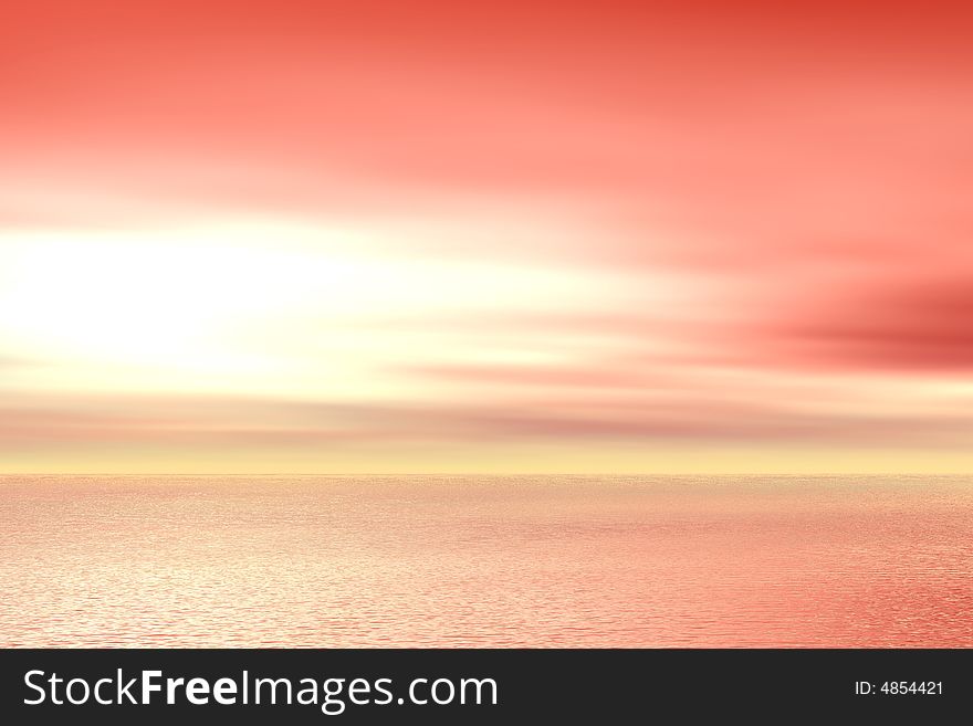 Red sunset sunny sky background