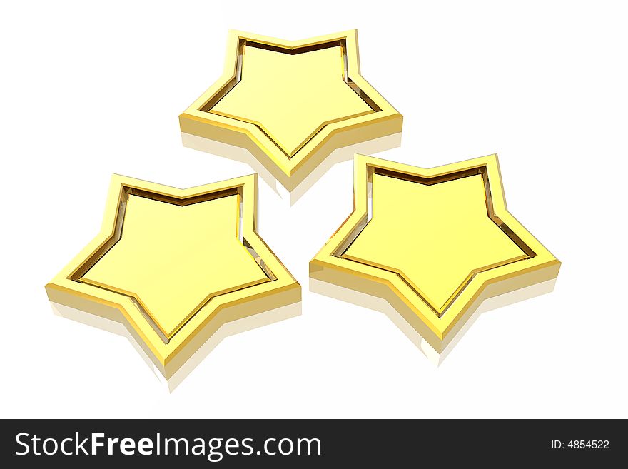 3d stars isolated in white background