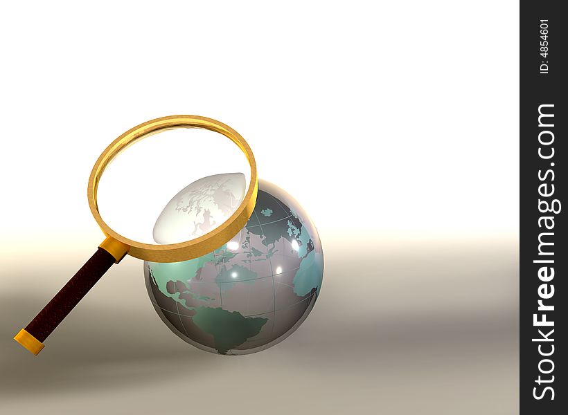 Lens magnifying glass globe sphere