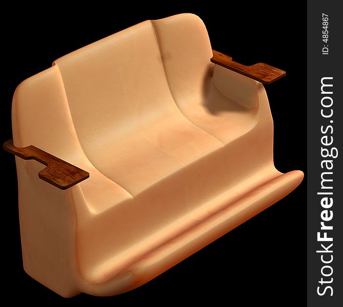 Sofa on a black background. 3D image.