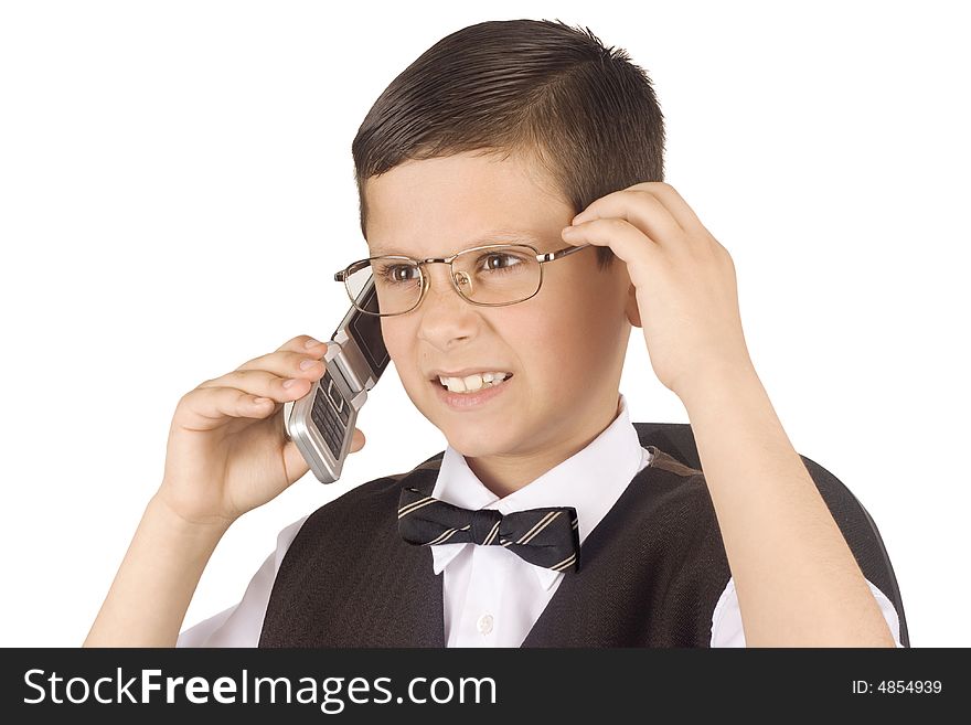 Young Businessman Talking To Mobile Phone