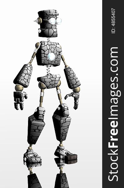 3d render of rock texturd robot :P. 3d render of rock texturd robot :P