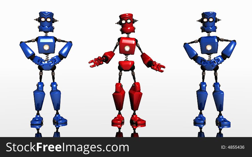 Cgi render of robot machine