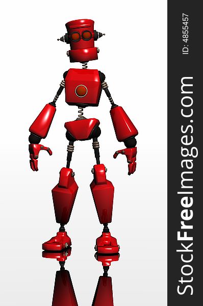Robot Standing Tall Red