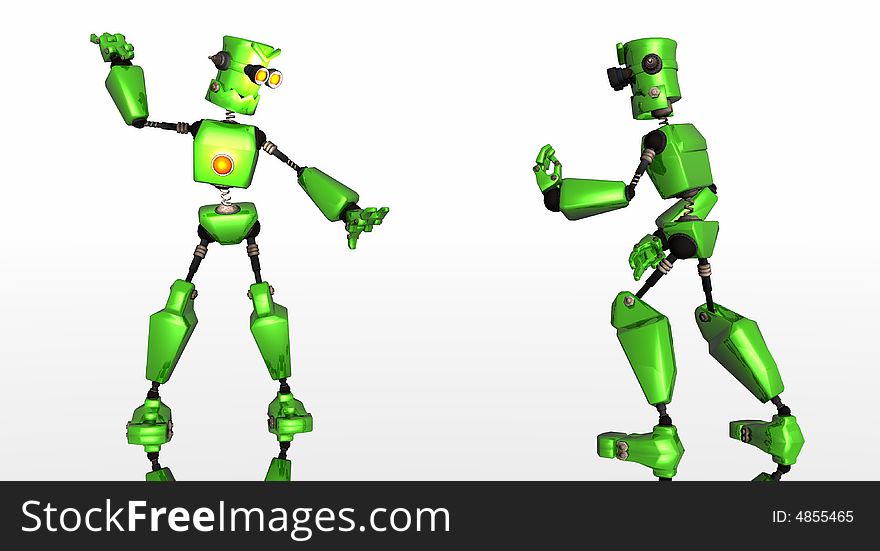 Cgi render of robots fighting