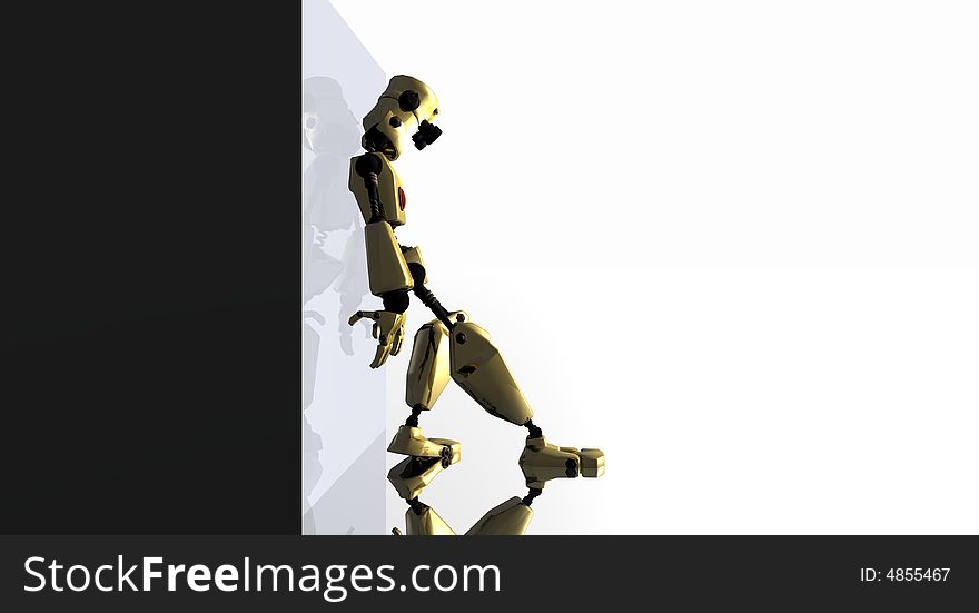 Cgi render of robot machine