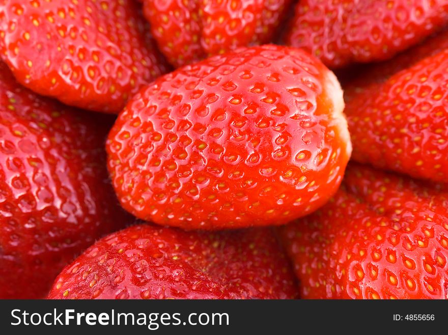 Macro of  strawberry, food background. Macro of  strawberry, food background
