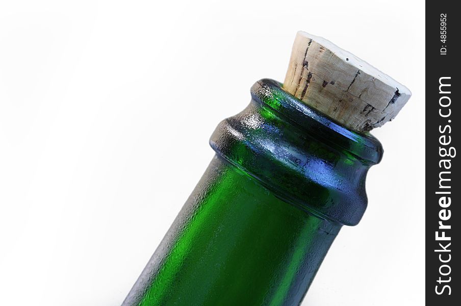 Macro of a cork plug in a wine bottle. Macro of a cork plug in a wine bottle