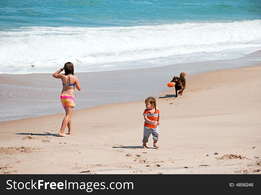 Playing on Beach