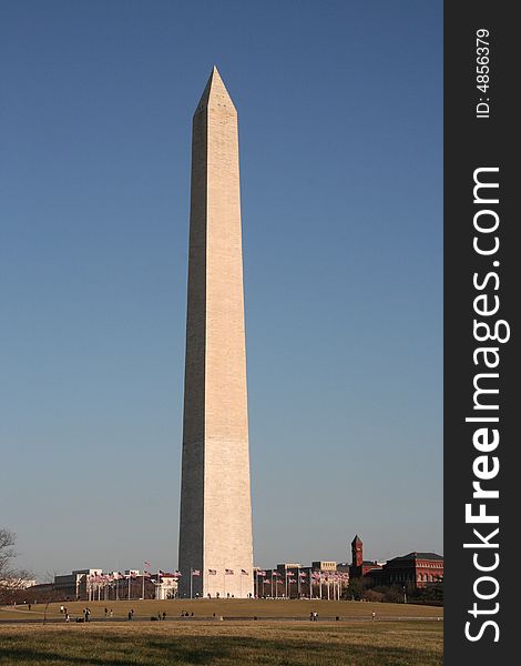 Washington monument on the  Mall in Washington DC