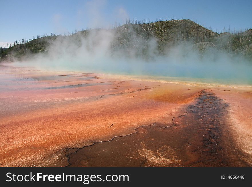 Colourful hot spring in Yellowstone National Park. Colourful hot spring in Yellowstone National Park