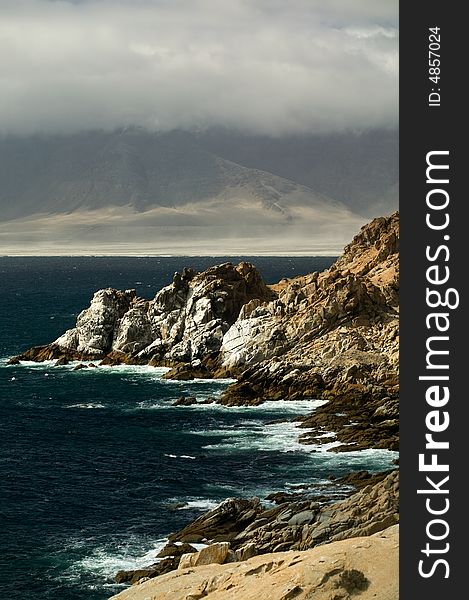 Wild Chilean coast near Antofagasta, Chile.