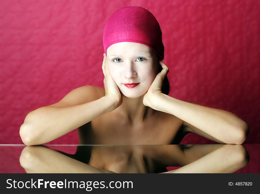 Beauty Portrait Of A Woman In Pink