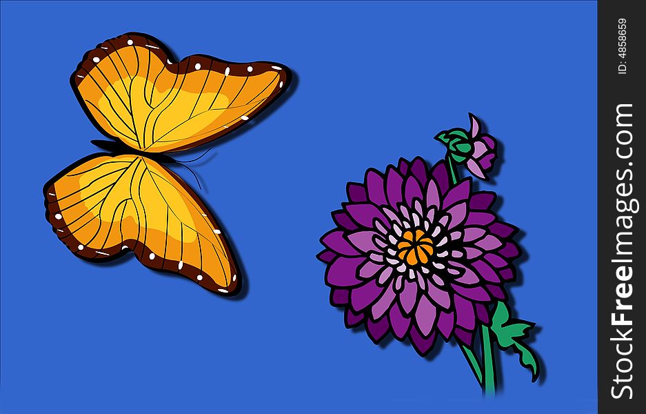 Butterfly and flower