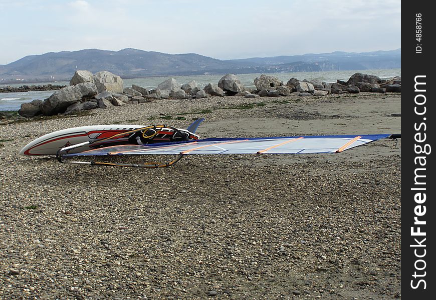 Windsurf board on the winter beach, coastline view
Logos removed, without changes in colors. Windsurf board on the winter beach, coastline view
Logos removed, without changes in colors.