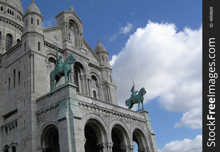 Detail of the Sacre Coeur in Paris , France