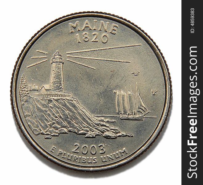 Maine US quarter dollar